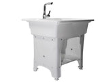 White Freestanding Plastic Utility Sinks Utility Sink Laundry Tub Outdoor Sink Drop in Deep Sink Kit 86053060