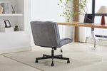 ZUN Armless Desk Chairs with Wheels Office Chair Vanity Chair with Technical Cloth Adjustable Swivel W2725P207702