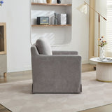 29.92'' Swivel Accent Chair, Upholstered Skirted Swivel Chair with Removable Back Cushion, 360 W1852P202089