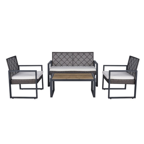 4-Piece Patio Furniture Set Outdoor Balcony Porch Garden Backyard Lawn Furniture Acacia Wood Table W2391P149819