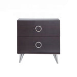 ZUN 2 Drawers MDF Nightstand with Plastic Legs, Espresso B016P253950