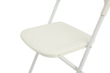 4-Pack White Stainless Steel Folding Chairs - Heavy-Duty 800lb Capacity, Stackable & Waterproof W2071P368564