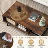 Rectangle Coffee Table with 2 Open Compartments 83293018