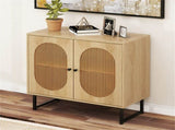 Natural PE Rattan Buffet Cabinet with 3-Level Adjustable Shelf, Boho Style & Soft-Close Hinges 77001885
