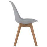 Grey and Natural Oak Padded Side Chairs B062P145597