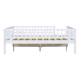 Full Size Daybed Wood Bed with Two Drawers , White WF301868AAK