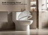 1.1/1.6 GPF Tornado Flush One-Piece Toilet with Comfort Chair Seat ADA Height 17",Powerful & Quiet W3192P412959