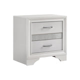 2 Drawers Nighstand with 1 Jewelry Tray, White B016P254598