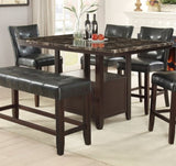 Dining Room 1pc Counter Height w Shelve Storage Base Faux Marble Top Birch wood MDF Dining B011130015