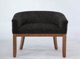 Mid Century Modern Upholstered Barrel Dining with Arms,Farmhouse Linen Kitchen & Dining Room 11325637