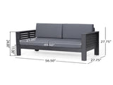 Acacia Wood Outdoor Loveseat and Coffee Table Set with Cushions, Dark Gray 70844.00DGRY