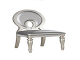 Formal Look Set of 2pc Side Chairs Dining Room Furniture Silver Leatherette Upholstered B2741P309205