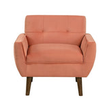 Orange Color Accent Chair Upholstered Velvet Cushion Seat Back Tufted Contemporary Living Room B011P283268