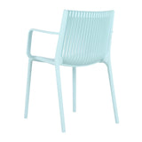 Summer - 4pcs Modern Stackable Plastic Armchair for Indoor/Outdoor Use Ergonomic Slatted Back W3450P323324