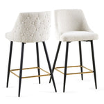 ZUN Beige Swivel Bar Chair Bar Stool And Metal Modern High Bar Furniture Set of 2 W1516P165967