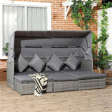 ZUN 4 Piece Outdoor Rattan Sofa Set-Light Gray 99087694