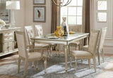 Modern Silver Finish Arm Chairs 2pc Set Crystal Button-Tufted Chair Traditional Design Dining Room B01182312