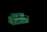 55" Modern Convertible Sofa Bed with 2 Detachable Arm Pockets, Velvet Loveseat Sofa with Pull Out W119363993