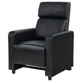 Black Upholstered Push-Back Recliner B062P145564