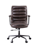 ZUN Distress Chocolate Swivel Office Chair with Casters B062P215477