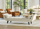 Alma Tufted Flared Arm Entryway Bench Taupe Polyester B2719P364405