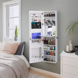 Retro Wood Whole Body Mirror Decoration Storage Mirror Jewelry Mirror Cabinet White 30030813