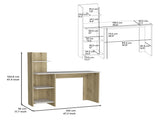 Writing Desk, Four Shelves, White / Pine B097133191