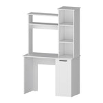 ZUN White 3-Tier Storage Shelves Computer Desk B062P175110