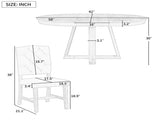 5-Piece Retro Functional Set, Round Table with a 16"W Leaf and 4 Upholstered Chairs for 95277945