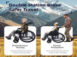 Aluminium multi-functional manual wheelchair. Hand brake. 24-inch quick detachable wheel. One-button W3121P298949