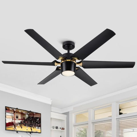 ZUN Modern 60" Integrated LED Light Ceiling Fan with Remote Control W136796055