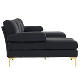 280*130*85 U-Shaped 4-Seat Linen Seat Frame Wooden Frame Back Iron Frame Golden Feet Indoor Modular 08465381