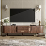 Mid-Century Modern TV Stand for 80" TV, Entertainment Center with Storage for Living Room, Bedroom, N710P257611P