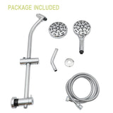 Multi Function Dual Shower Head - Shower System with 4.7" Rain Showerhead, 8-Function Hand Shower, W124362275