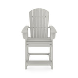 Dark Gray Adirondack Style Counter Chair Stylish HDPE Poly Lumber for Dining, Patio, and Garden B195P198789