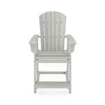 ZUN Dark Gray Adirondack Style Counter Chair – Stylish HDPE Poly Lumber for Dining, Patio, and Garden B195P198789