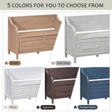 Rustic Style Solid wood Entryway Multifunctional Storage Bench with Safety Hinge 76985453