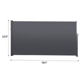Retractable Side Screen Awning, UV Resistant, Waterproof, Patio Privacy Screen for Garden, Balcony, W419142768