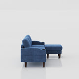 Convertible Combination Sofa Sofa L-Shaped Sofa with Storage Cabinet Footstool, Living Room Navy W2012126503