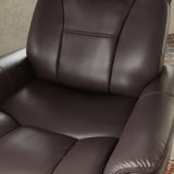 Global Home Swivel Glider Recliner with Manual Adjustable Headrest & Footrest In Faux Leather B339P323104