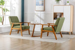 ZUN Accent Chairs Set of 2 with Table, Mid Century Modern Accent Chair, Wood and Fabric Armchairs W1539P205996