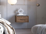 Dark Brown Wall-Mounted Floating Nightstand B062P175144