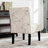 Capa English Letter Print Fabric Armless Contemporary Accent Chair T2574P164260