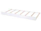 Queen Size Storage Platform Bed with Pull Out Shelves and Twin XL Size Trundle, White 31091386