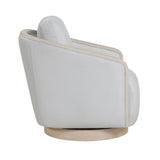 Gray Accent Chair Modern Living Room Furniture, 1pc Swivel Lounge Chair Luxury Comfort Wood Trim Arm B011P329265