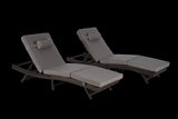 Outdoor Wicker Long Reclining Chair Set of 2 , Wicker Reclining Lounge Chair Lawn Sunbathing Chairs 32993251