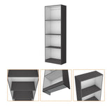 ZUN Zachary Matt Gray and White Tier Storage Shelves Bookcase B062P175159