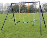 Metal Swing Set Outdoor with Glider for Kids, Toddlers, Children 79158586
