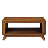 Rectangular Wood Coffee Table for Living Room, 41.5-Inch Coffee Table with Solid Wood Legs, Wood W1202P177315