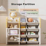 Kids Bookshelf and Toy Storage, 4-Tier Toys W/8 Removable Storage Bins, Kids Toy Storage 96176725